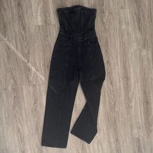 PrettyLittleThing Black Straight Leg Jumpsuit